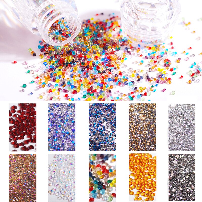 Glass ab krystall spiker kaviar perler neglekunst dekorasjoner gjør-det-selv-edelstener gjør-det-selv skjønnhet bittesmå rhinestones 3d mikro nisse negler dekorasjon