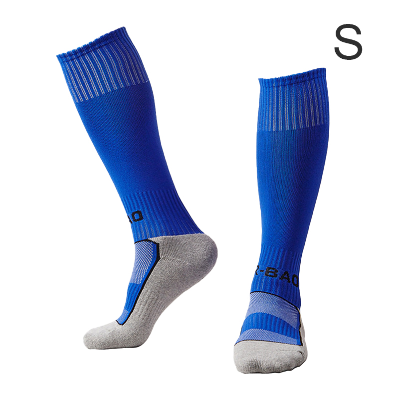 LOOZYKIT Outdoor Sports Football Socks Soccer Long Stocking Knee High Football Volleyball Breathable Children Sock: blue / M