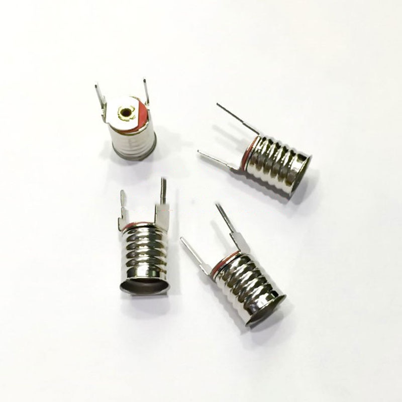 Electric E10 small bulb holder E10 screw 2pin type socket 100pcs