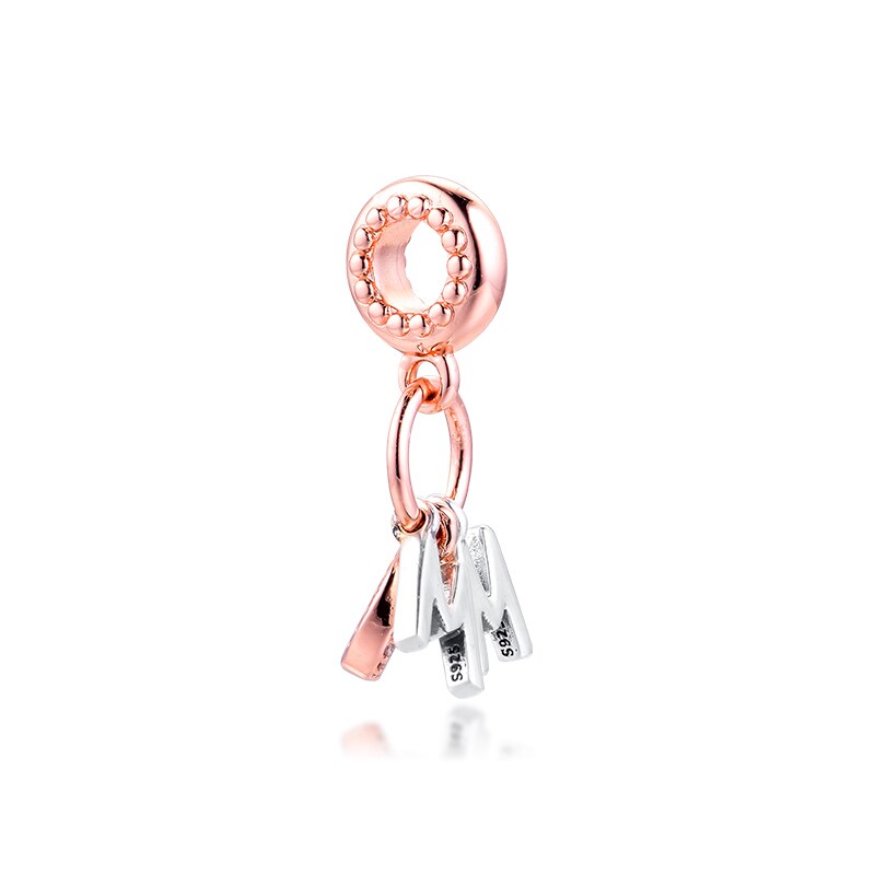 Acsesoris für frauen Mum Buchstaben Baumeln Charme Sterling Silber Schmuck Passt silber 925 armbänder Für Frau DIY Perlen