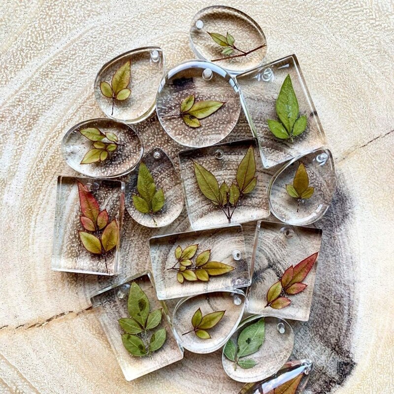 LLavero de resina epoxi de cristal, Kit de molde de silicona de fundición con llaveros, joyería artesanal DIY, pendientes Mak, 20 Uds.