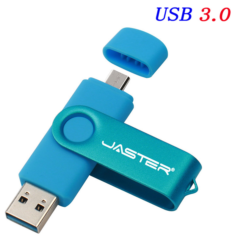 USB 3.0 OTG 64GB Black 2 in 1 Flash Drive 32GB Waterproof 16GB Plastic pendrive 8GB U disk 4GB Memory Stick Business: Light  Blue / 32 GB