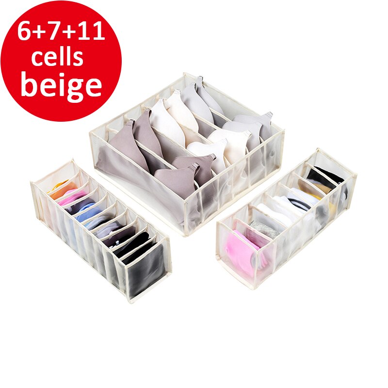 Gray Underwear Socks Storage Box Home Storage & Organization Suitable for Walk-in Closet Closet Organizer Underwear Storage Box: 12