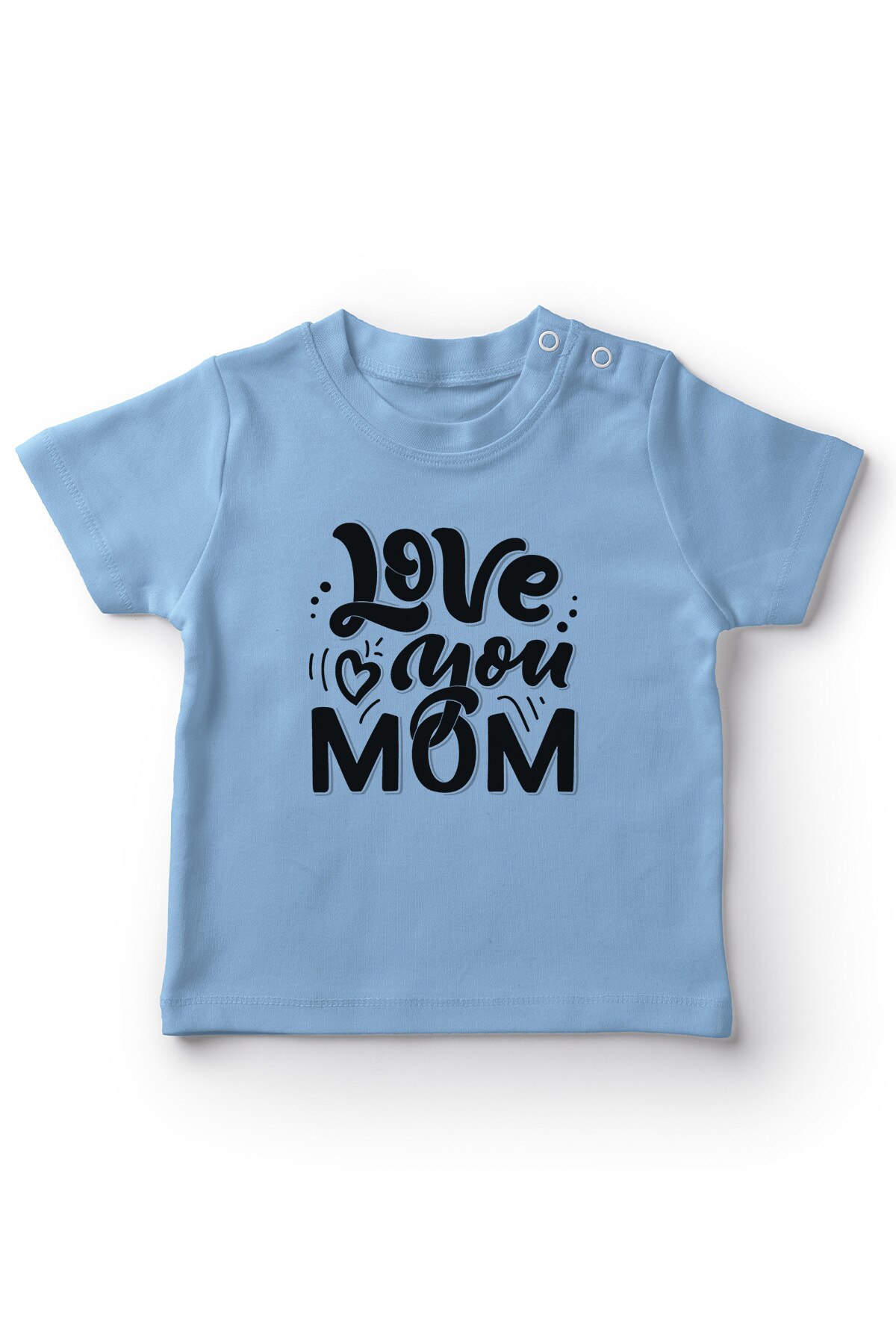 Angemiel bebé me encanta mamá camiseta de bebé niño azul