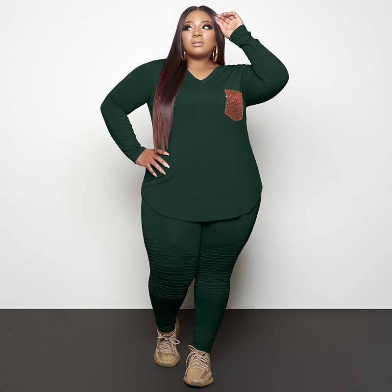Grande Taille Femmes Vêtements Deux Pièces Ensemble 4xl 5XL 2 pièces Pantalons Et Haut Ensemble décontracté Grande Taille Zestawy Deux Pièces Grande Taille Conjuntos