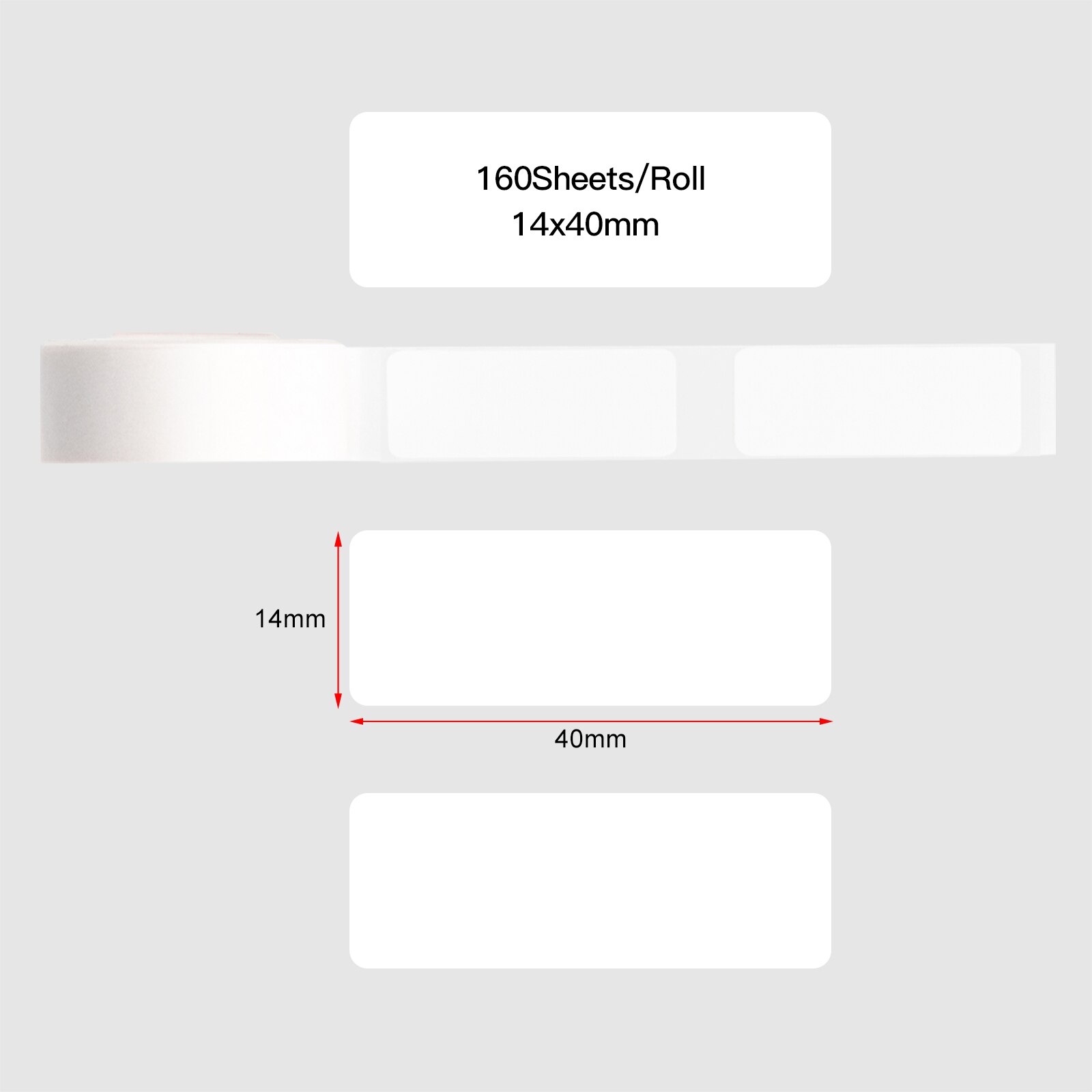 Aibecy Blank Label Paper Self-Adhesive Thermal Paper Roll 15*50mm 130sheets/roll Compatible with Phomemo D30 Thermal Printer: 14x40mm-160 sheets