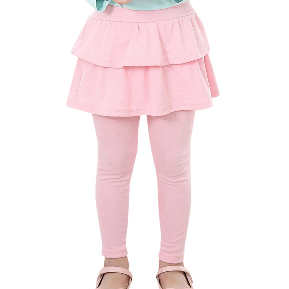 Mallas con volantes para niñas, ropa plisado liso, 2 piezas: pink