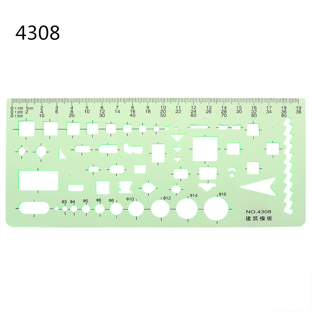 Pro Plastic Circles Square Round Geometric Template Ruler Stencil Measuring Tool U4LD: 4308