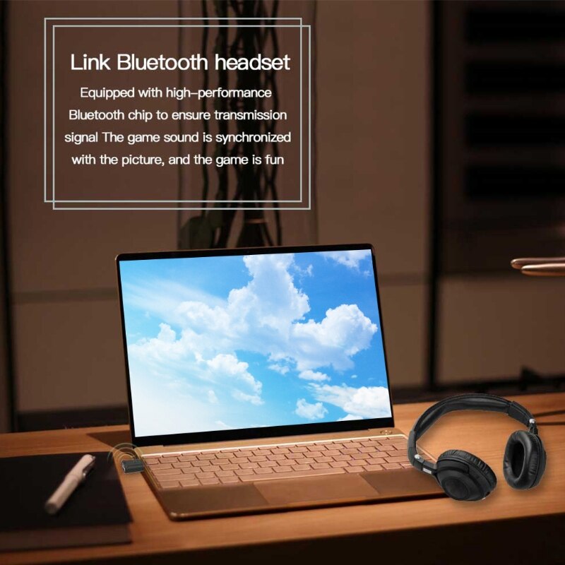 Long Range Bluetooth 5.0 USB Adapter for PC Laptop Superior Sound Wireless Dongle for Headphones Speakers
