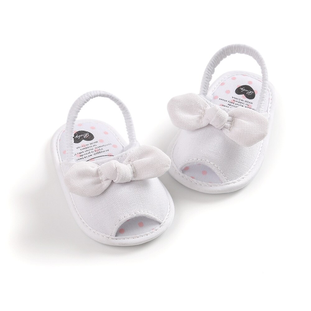 Sommersandalen für babys und kleinkinder, niedliche schleife, prinzessinnen-Entwurf, weich, atmungsaktiv, erste lauflernhilfen: Weiß / 7-12 monate