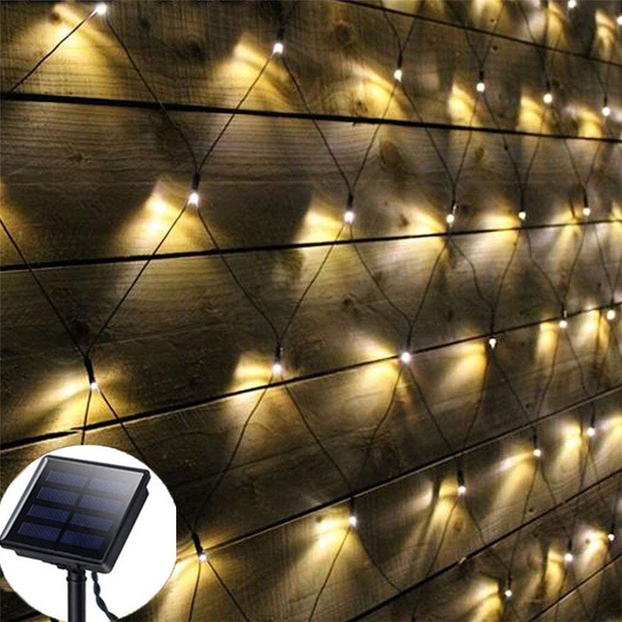 Thrisdar christmas solar led net mesh string lys 1... – Vicedeal