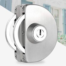 Niet-Geperforeerde Glas Lock Hardwarewith Sleutel Slot Enkele Deur Dubbele Deur Schuifdeur Lock Office Glijdende Klink Deurslot schakelaar