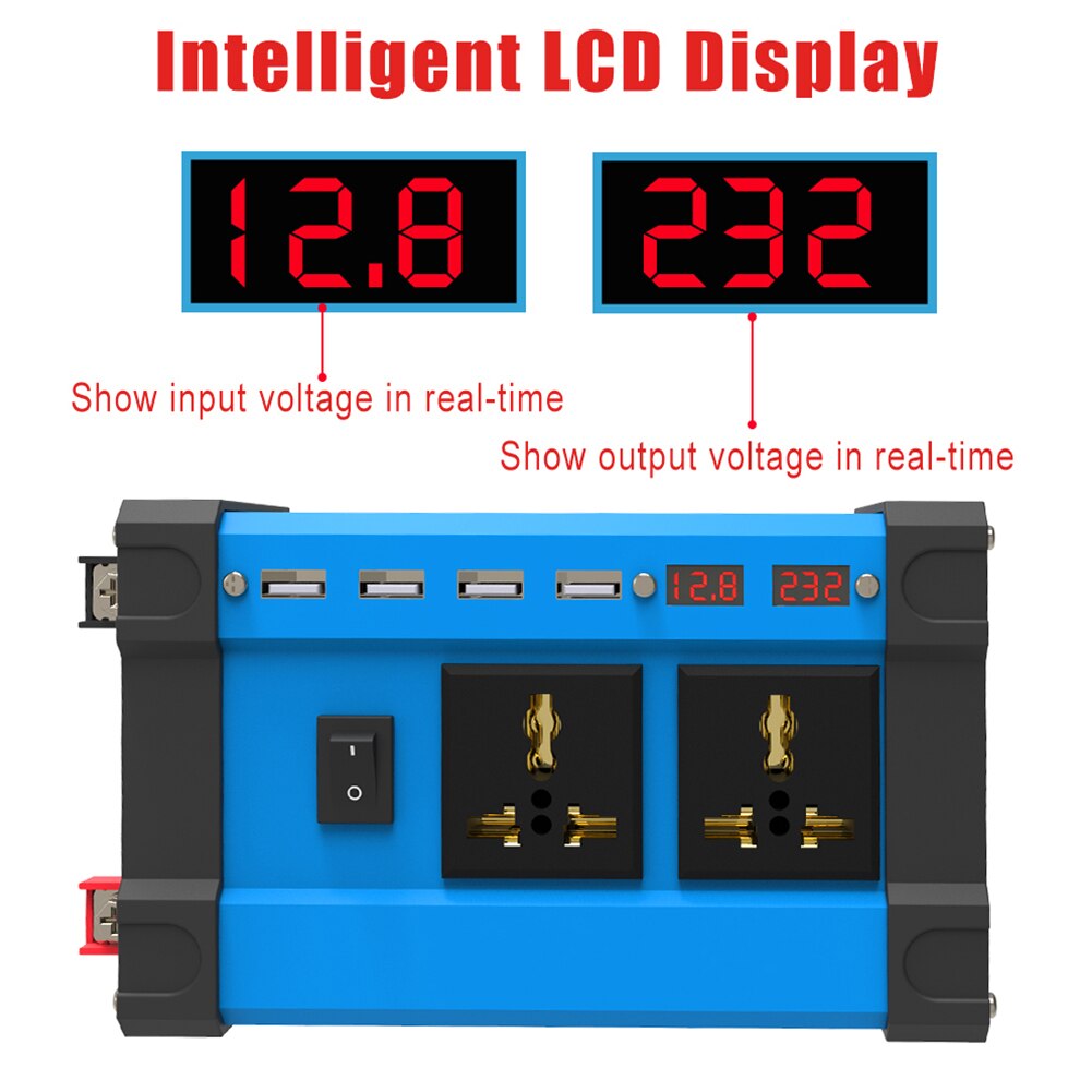 4000w bil power inverter 12v 220v 110v dc til ac sol inverter 12 v 220v sinusbølge konverter auto inverter