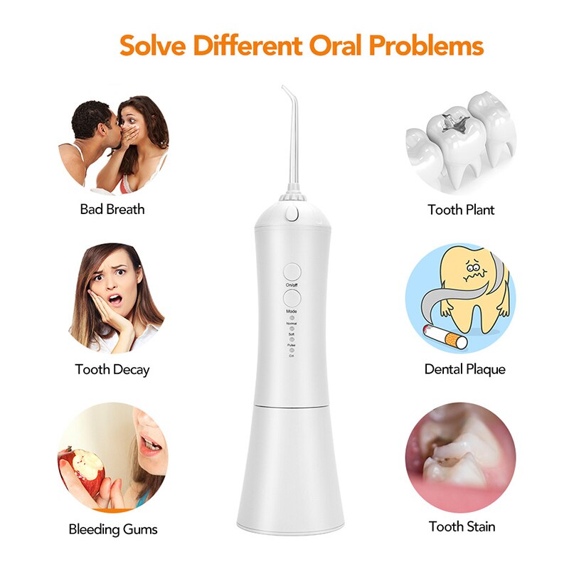 Monddouche Dental Tanden Douche 3 Modes Usb Oplaadbare Huishoudelijke Water Pick Voor Volwassenen