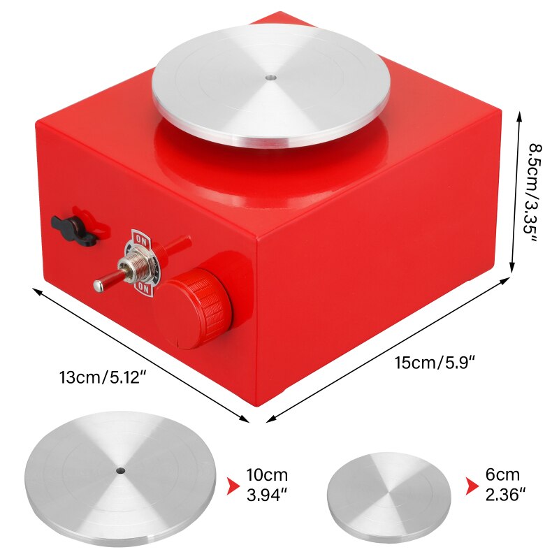AUPORO Mini Pottery Wheel Pottery Wheel 6.5cm 10cm Turntable Mini Pottery Machine Electric Pottery Wheel DIY Clay Tool With Tray