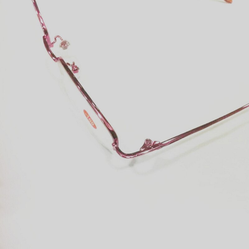 Gafas de Mujer de Medio Marco, marco de Metal cepillado, resina Plus, lente de película para miopía-1,0 a-6,0 M014