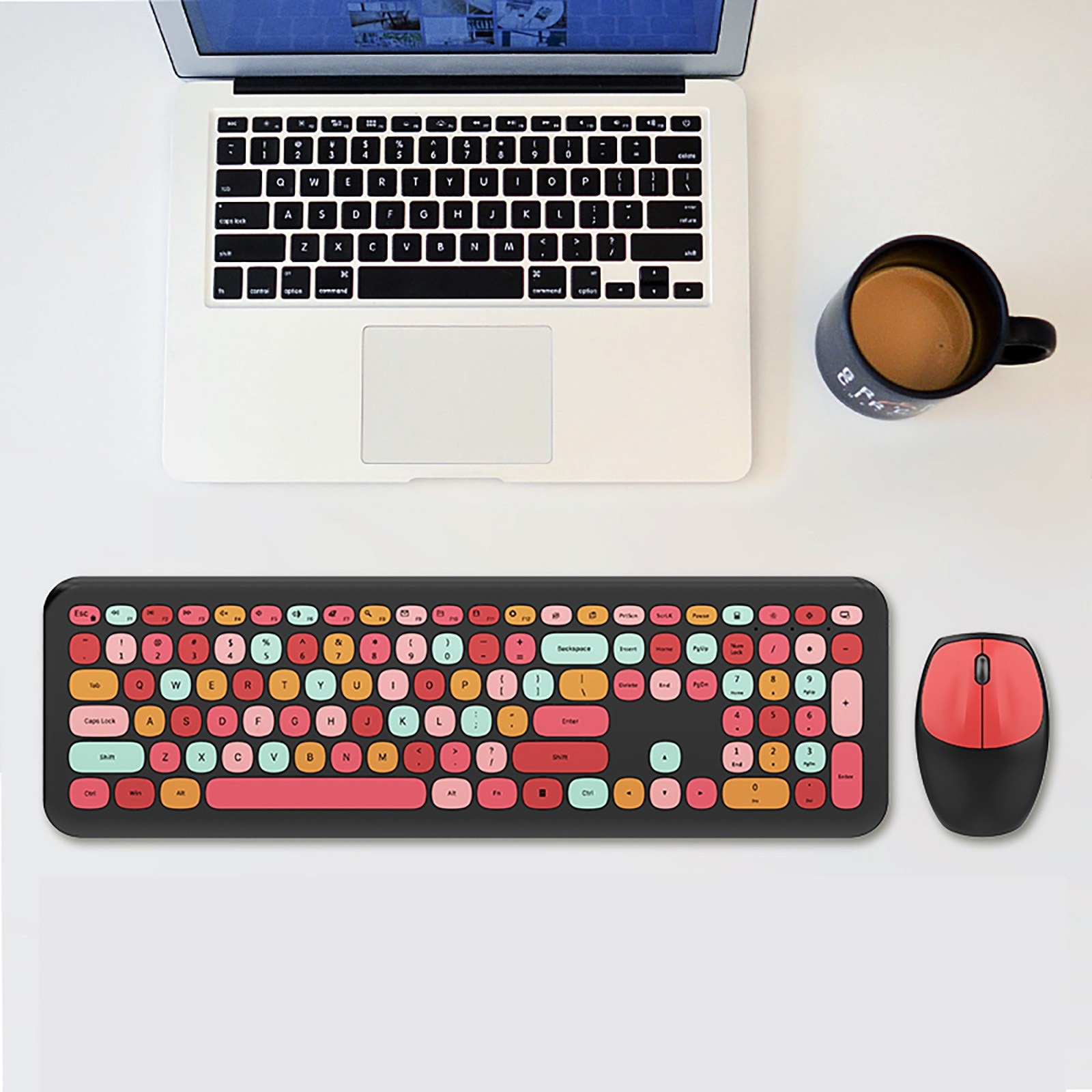 Jelly Comb Wireless Keyboard Mouse Combos For Desketop Laptop Notebook 2.4g Wireless Number Pad Pink Girl Keyboard And Mouse Set