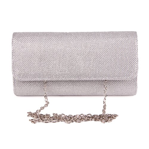 JULY'S SONG femmes soirée pochette dames jour pochette sac à main chaîne sac à main mariée mariage dame sac de fête Bolsa Mujer argent: silver