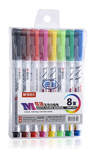 Farve tavle markører vandbaseret sletbar tusch pen giftfri skrivning og tegning læring pen til børn: 8 farver pakning