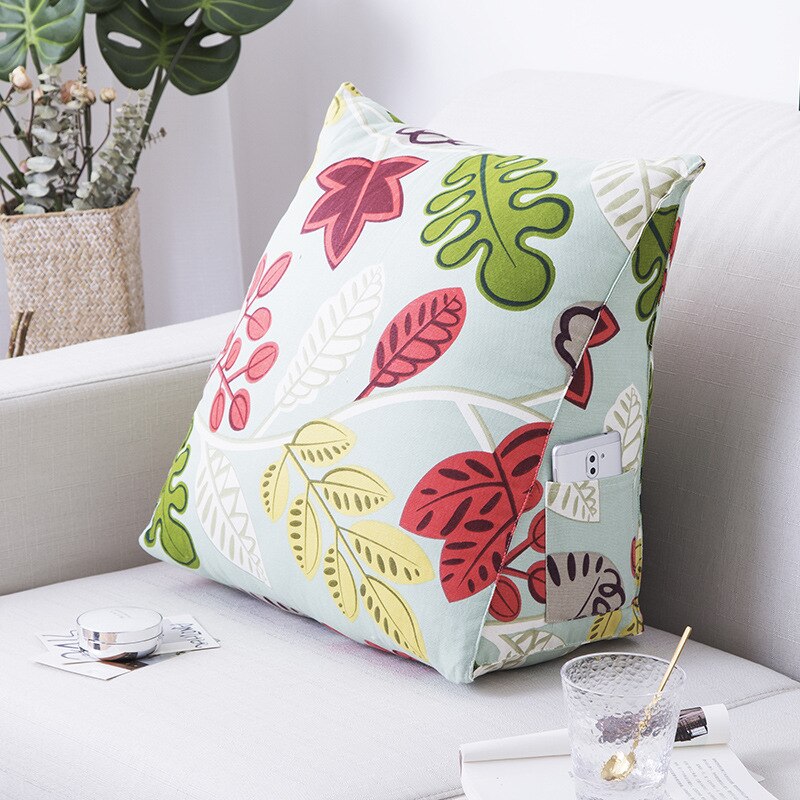 Soffa vilstol svankstödskudde med sidficka kontorssoffa ryggdyna bilryggstöd stol vilounderlägg: Gräs / 40 x 20 x 30cm