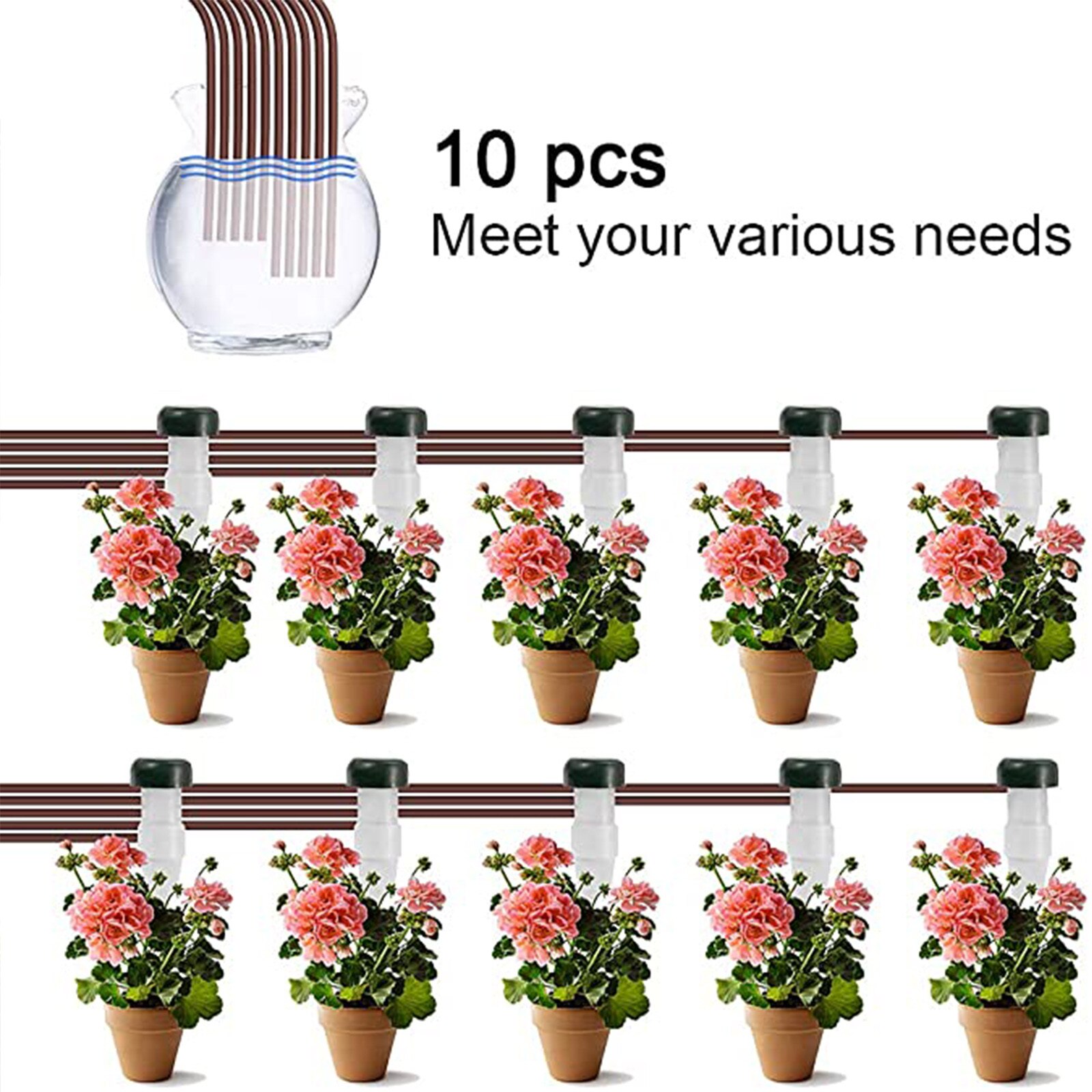 10 stk automatiske selvvanningsonder plantesystem keramiske pigger hagearbeid blomsterpotte potte drypp enhet planter