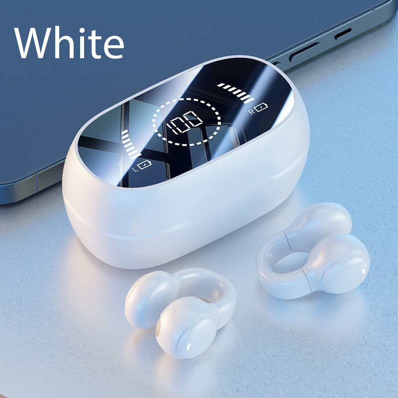 Wysokiej jakości bezprzewodowe słuchawki douszne z przewodnictwem kostnym Bluetooth z redukcją szumów Sportowe słuchawki do gier odpowiednie dla Xiaomi Iphone: WHITE