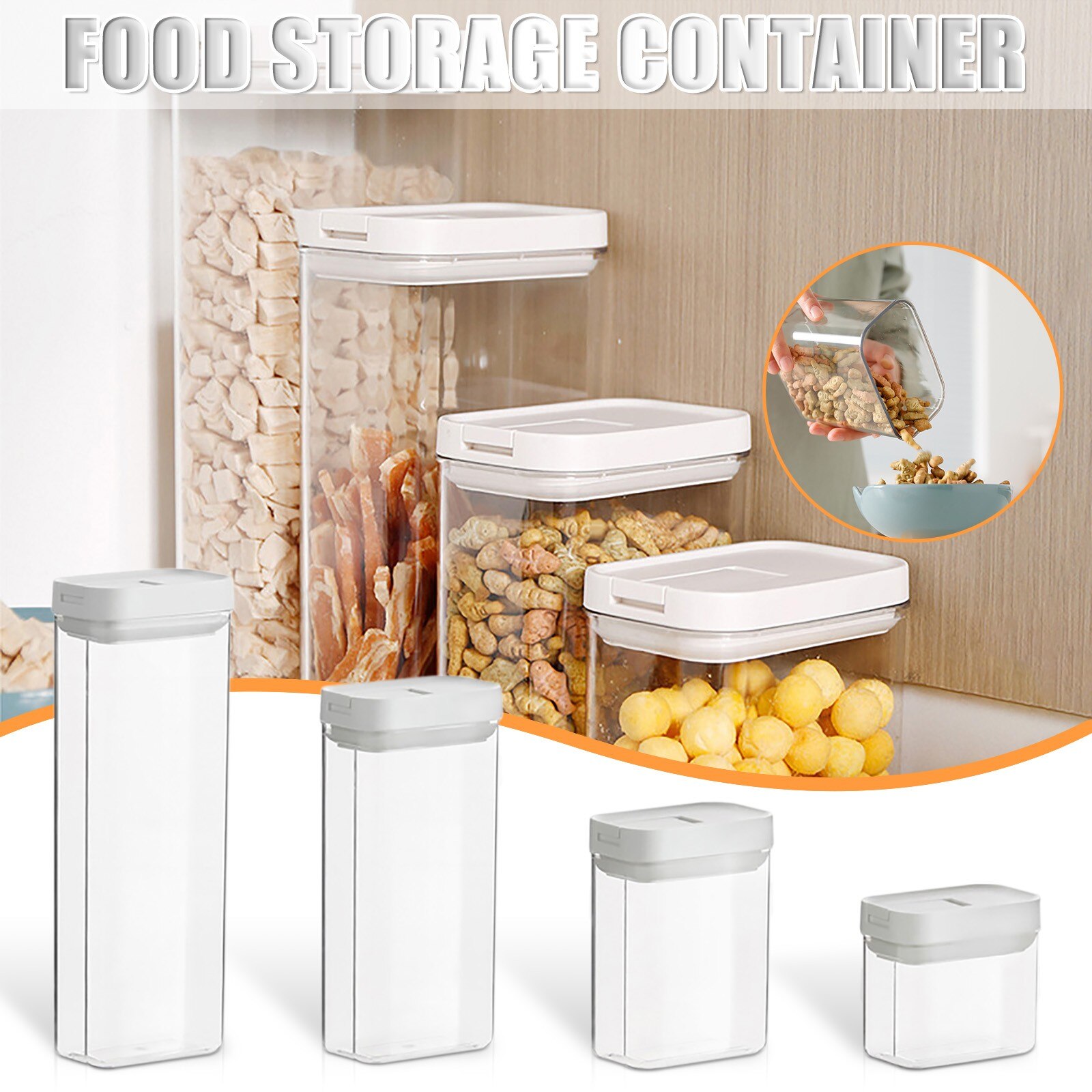 Snack Storage Buckets Sealed Moisture-proof Containers Sealed Cans Torage Box Sealed Moisture-proof Storage Tank Organizer