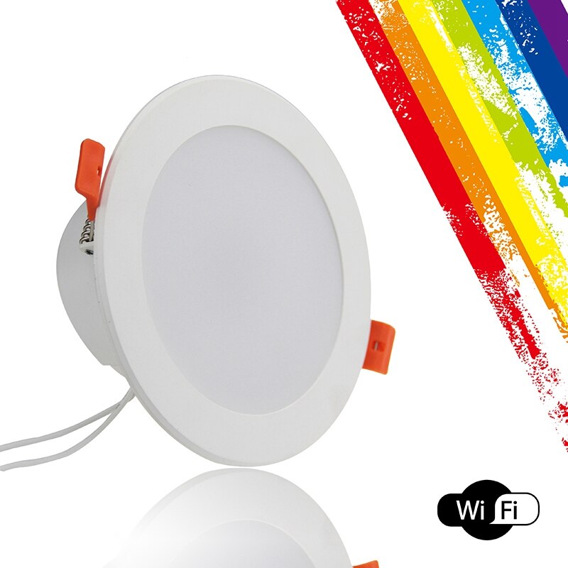 4 Inch Multicolor Volledige Functie Led Smart Downlight Ronde Plafond Inbouwspot Licht 10W Wifi Controle Fk-Dl101-Rgbw Licht