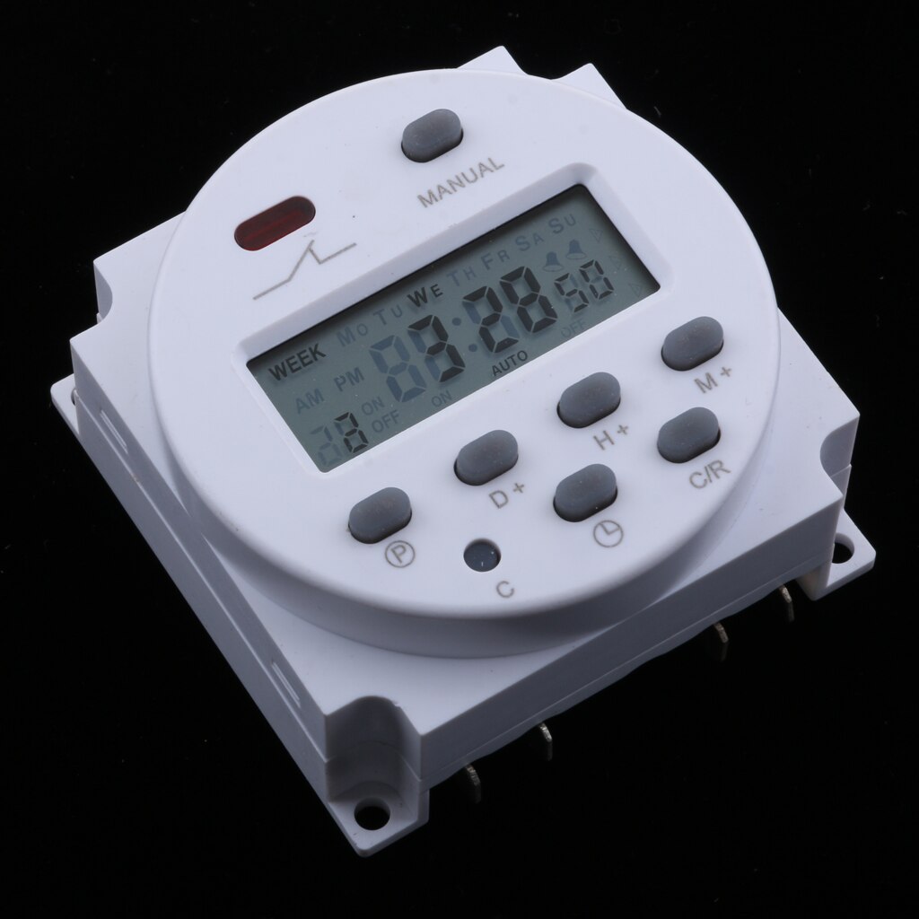 DC 12V Digital LCD Power temporizador programable interruptor de tiempo relé 16A amperios, corrección de error del temporizador automático