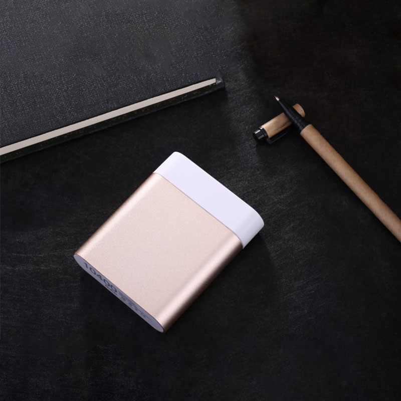 4x18650 PowerBank Case Battery Box Welding-free Charger Box Diy Aluminum Alloy Charging Treasure Shell for IPhone Smartphone: Gold  No Battery