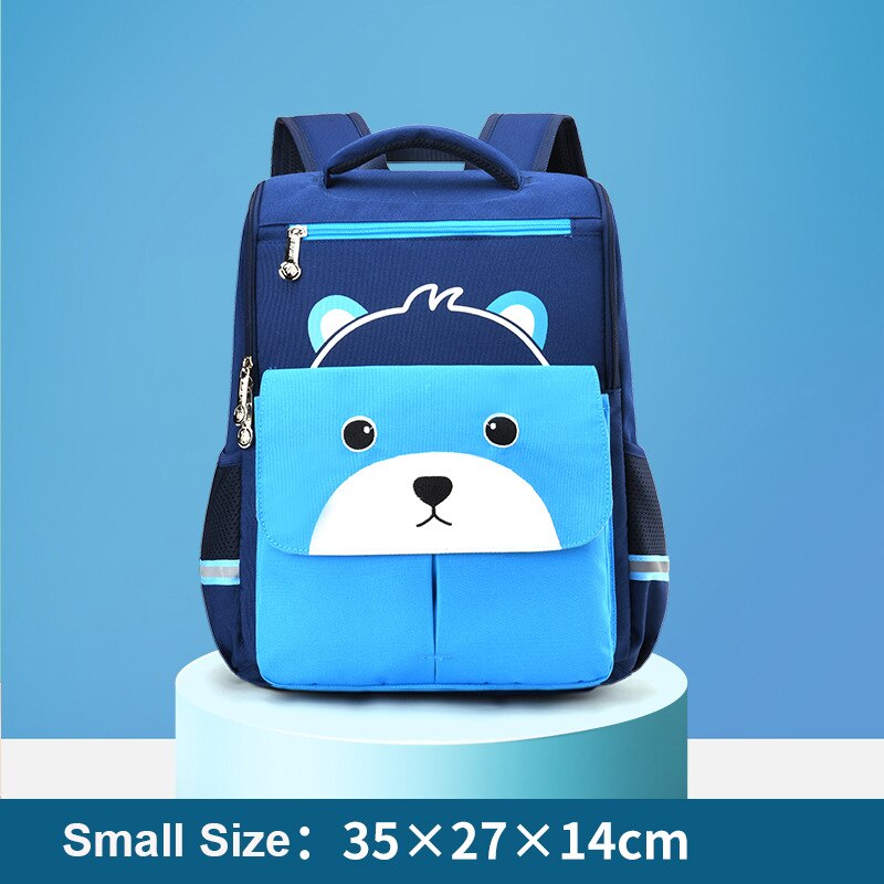 Sac à dos d&#39;école pour enfants, cartable pour filles, garçons, dessin animé, avec fermeture éclair en 3D: Small Sky Blue