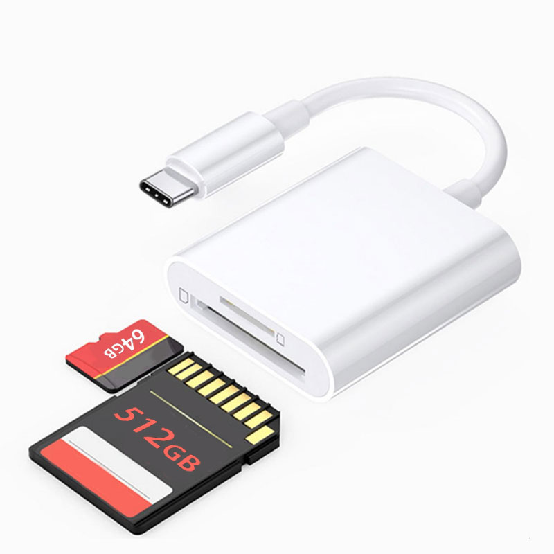 Lettore di schede USB-C 2 in 1, convertitore di memoria da USB C a scheda SD OTG SD/TF per iPad Pro, MacBook e altri tablet: Default Title