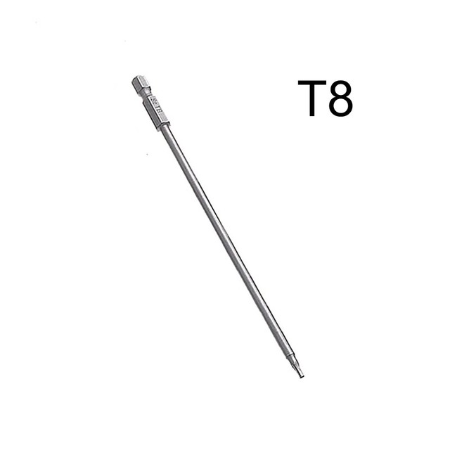 1pc magnetisk torx skruetrækker bit 150mm lange  t8 t10 t15 t20 t25 t27 t30 t40 håndværktøj skruetrækkere møtrik: T8