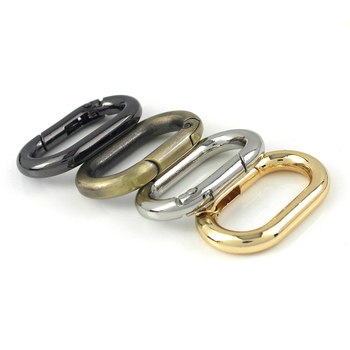 Anillo redondo de resorte ovalado, cierres de gatillo que se pueden abrir, Clip, bolsa artesanal de cuero, hebilla de conexión, llavero colgante, mosquetón con gancho a presión