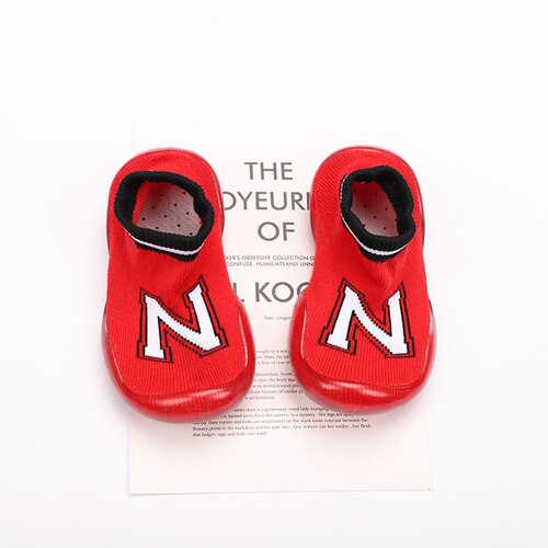 Märke baby skor pojkar flickor småbarn skor första walkers härlig baby walking sheos barn halkfria sneakers: Röd / 22-23( innersula 13.5cm)