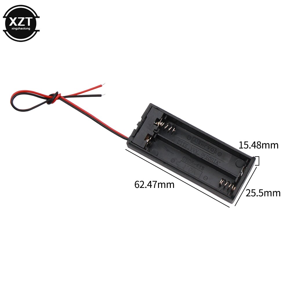 2x 3x 4x AAA Battery Box Case Holder With Wire Leads Connecting Solder Battery Holder Case Box With ON/OFF Switch: 2 Slots