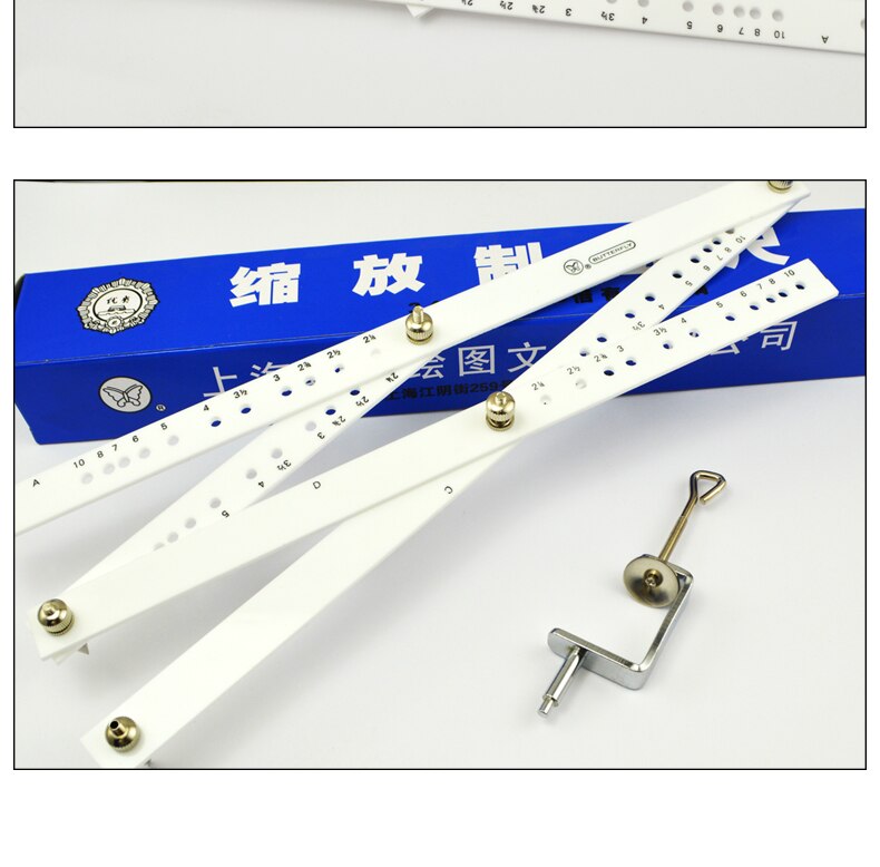 340MM Scale Drawing Ruler Artist Pantograph Folding Ruler Reducer Enlarger Tool For Office School Supplies