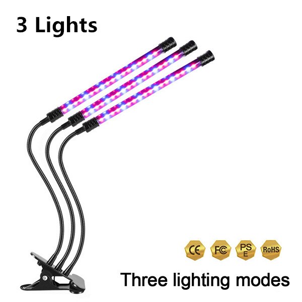 Full Spectrum Phyto Lamp 80 Leds Grow Lights with Tripod Plant Light For Indoor Vegetable Flower Seedling: 3 heads no remote / With EU Plug