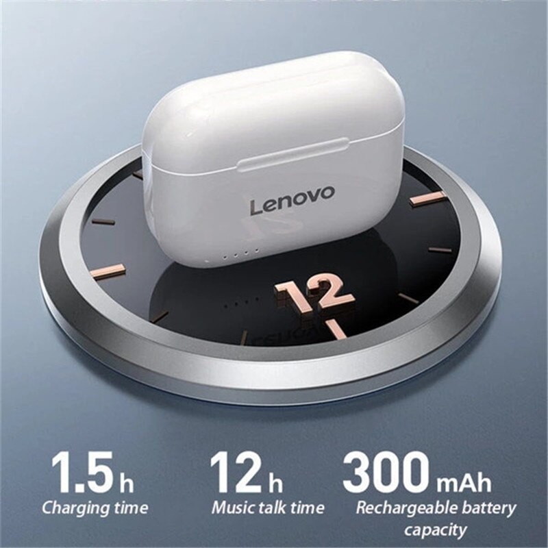 Original Lenovo LP1S TWS Wireless Headphones Bluetooth 5.0 HiFi Earphone Stereo bass with Mic Headset IPX4 Waterproof