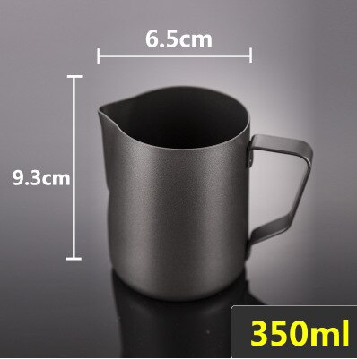 Milk Frothing Pitcher Stainless Steel, Rainbow Color Custom Coffee Mugs, Milk Steaming Frother for Espresso Machines: black 350ml