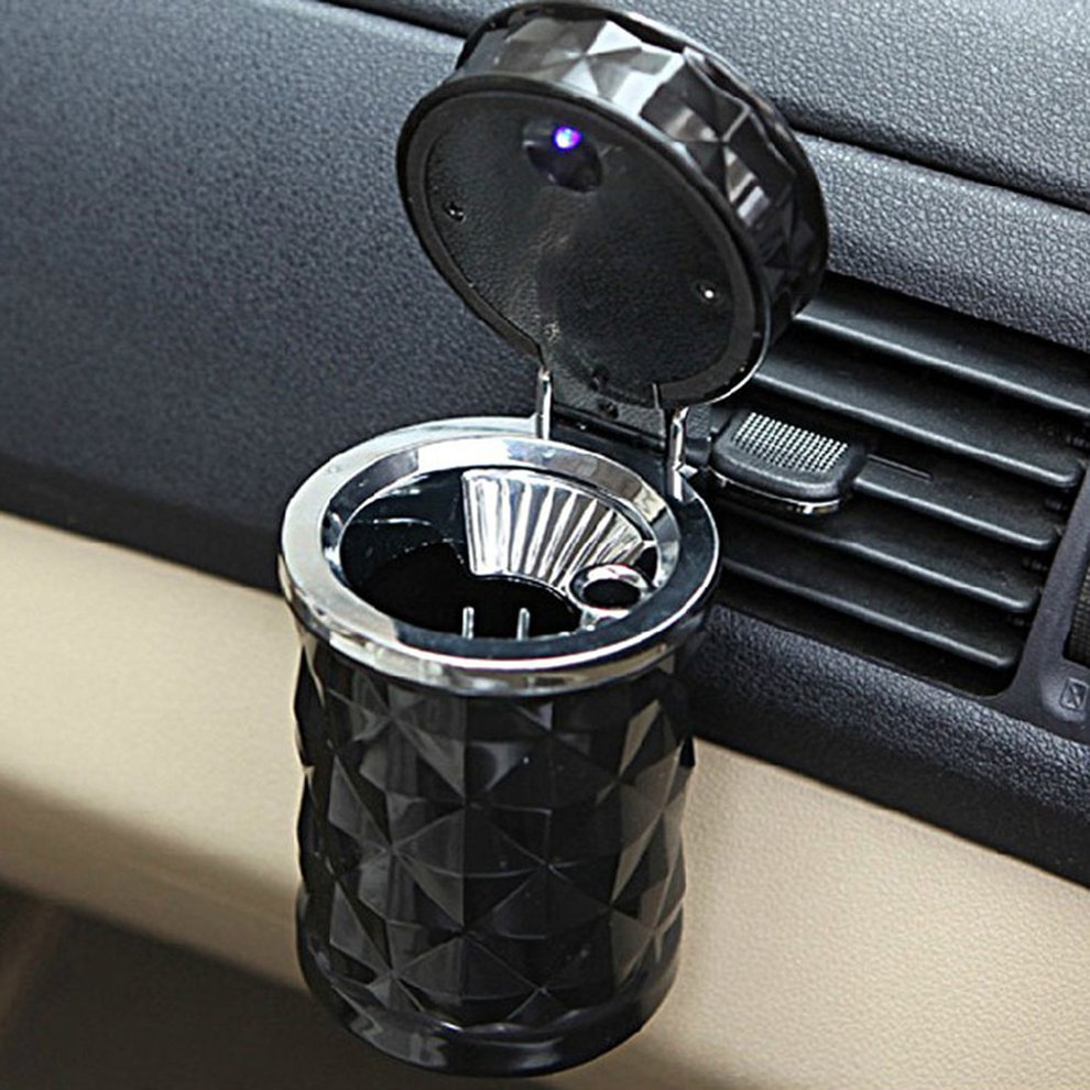 Auto-asbak met diamantslijpsel, auto-asbak met led-verlichting
