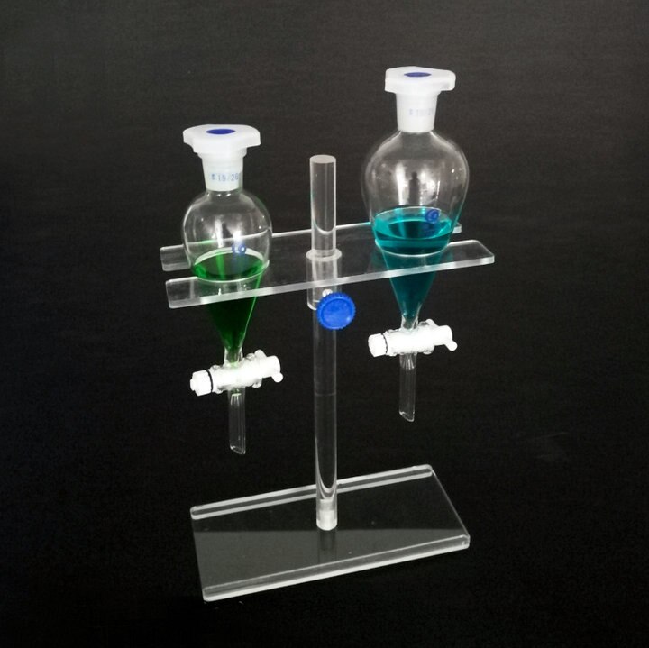 1Piece/lot 2 holes Organic glass separating funnel stand, funnel rack support for 60ml to 250ml separating funnel