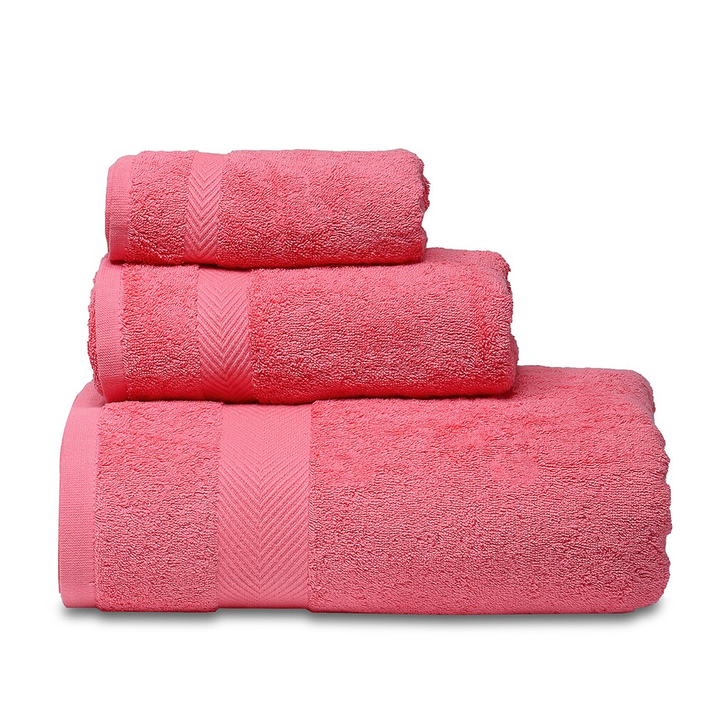 SEMAXE Soft Towels Set Cotton,Bath Towel, Hand Towel,Washcloth,Highly Absorbent, Hotel For Bathroom. yellow,Sell: Red