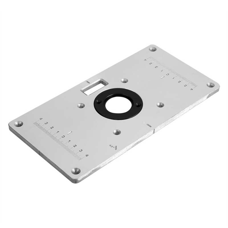 235*120*8mm Aluminum Router Table Insert Plate with 4 Rings and Screws for Woodworking Benches for DIY Craft Mold