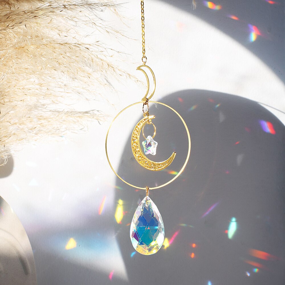 Crystal Sun Catcher Prism Wall Hanging Boho Décor Car Pendent Accessories Ornaments Window Garden Decoration Christmas: Crystal M01025