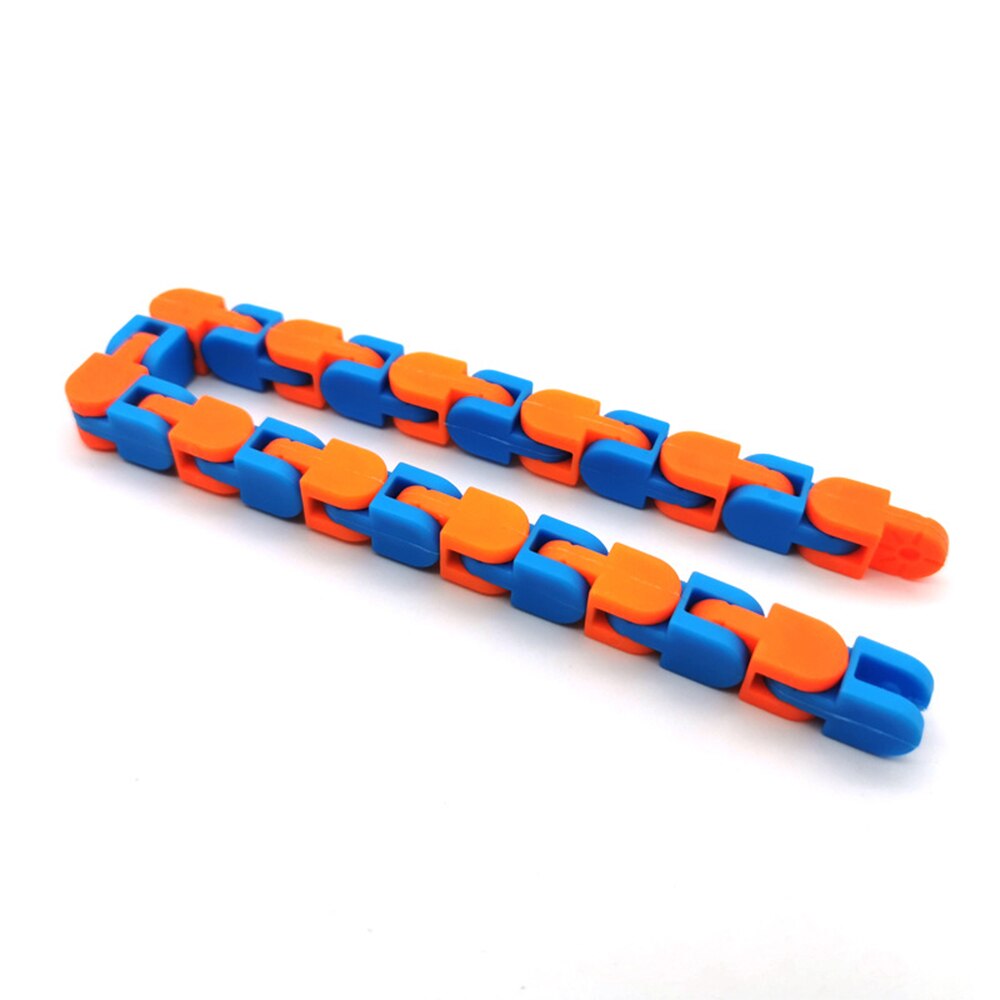 Bicycle Chain Track Stress Relief Toy Colorful Puzzle Sensory Fidget Toys Stress Relief Rotate and Shape Finger: orange blue
