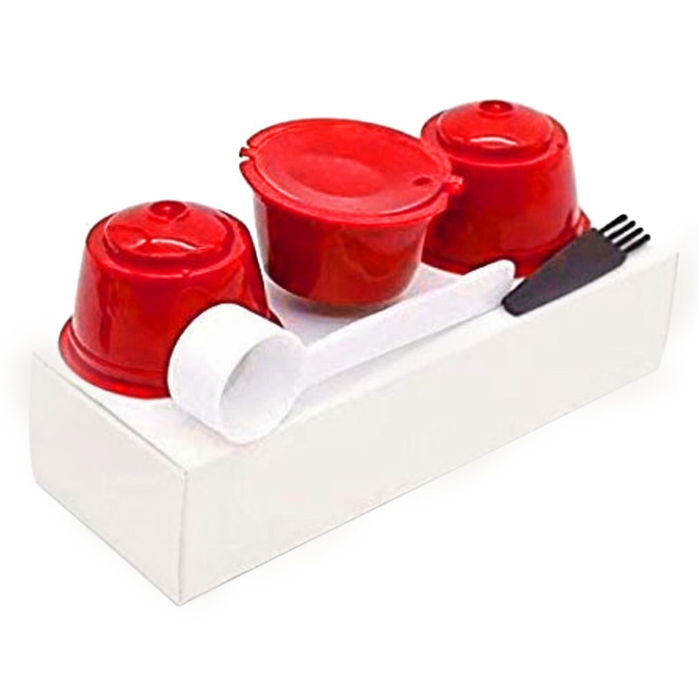 Herbruikbare Voor Dolce Gusto Koffie Capsule Cup Filter Koffie Filter Koffie Capsules Herbruikbare Koffie Cup Mand: 3pcs red