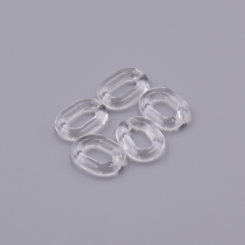 100Pcs 20*14MM Candy Color Combination Split Acrylic Chain Connectors For DIY Jewelry Making Sunglass Chain Jewelry Accessories: White