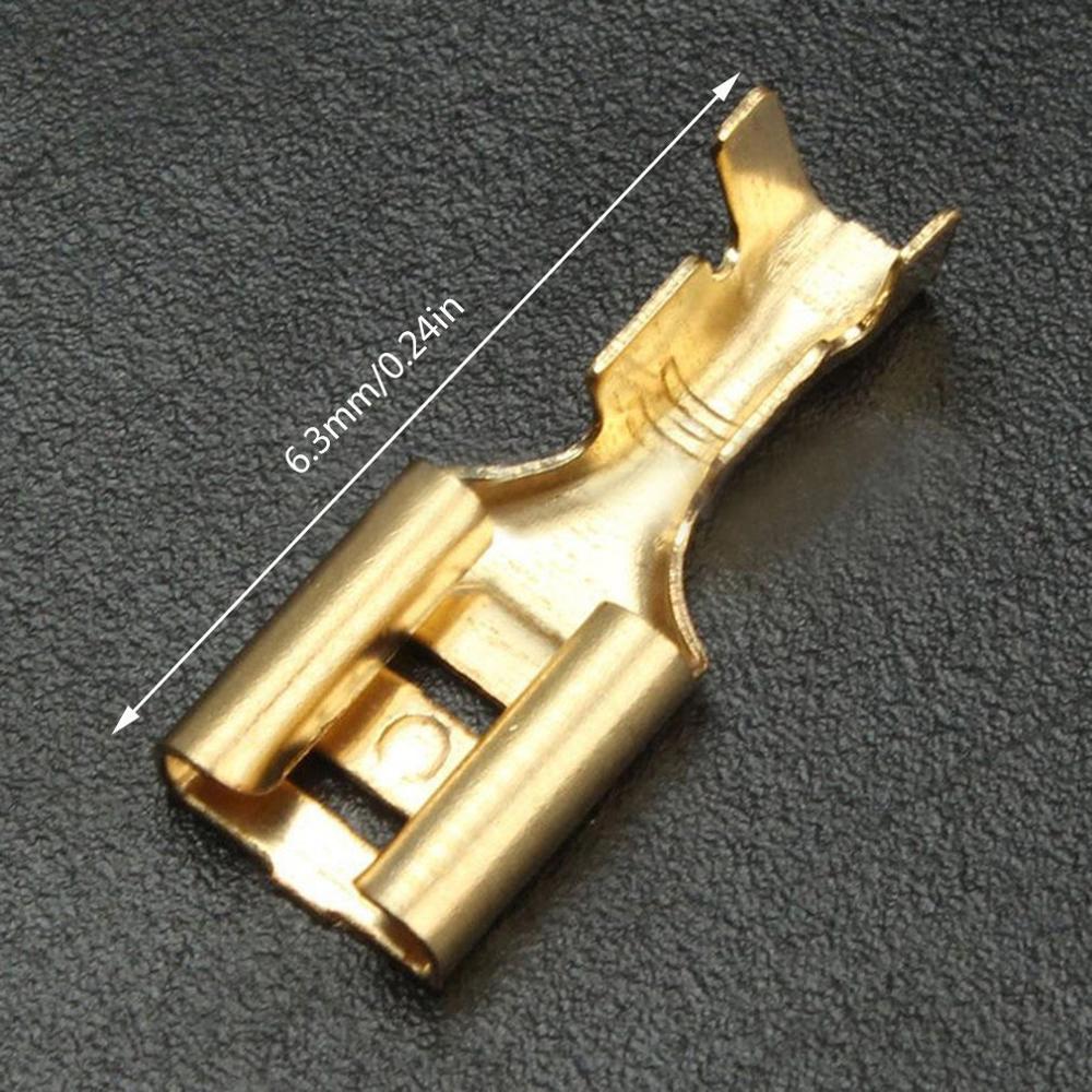 200Pcs/Set Electrical Insulation Pipe Connector Male Female Spade Crimp Terminals Electrical Insulat Sleeve Wire Wrap Connector: 6.3MM gold