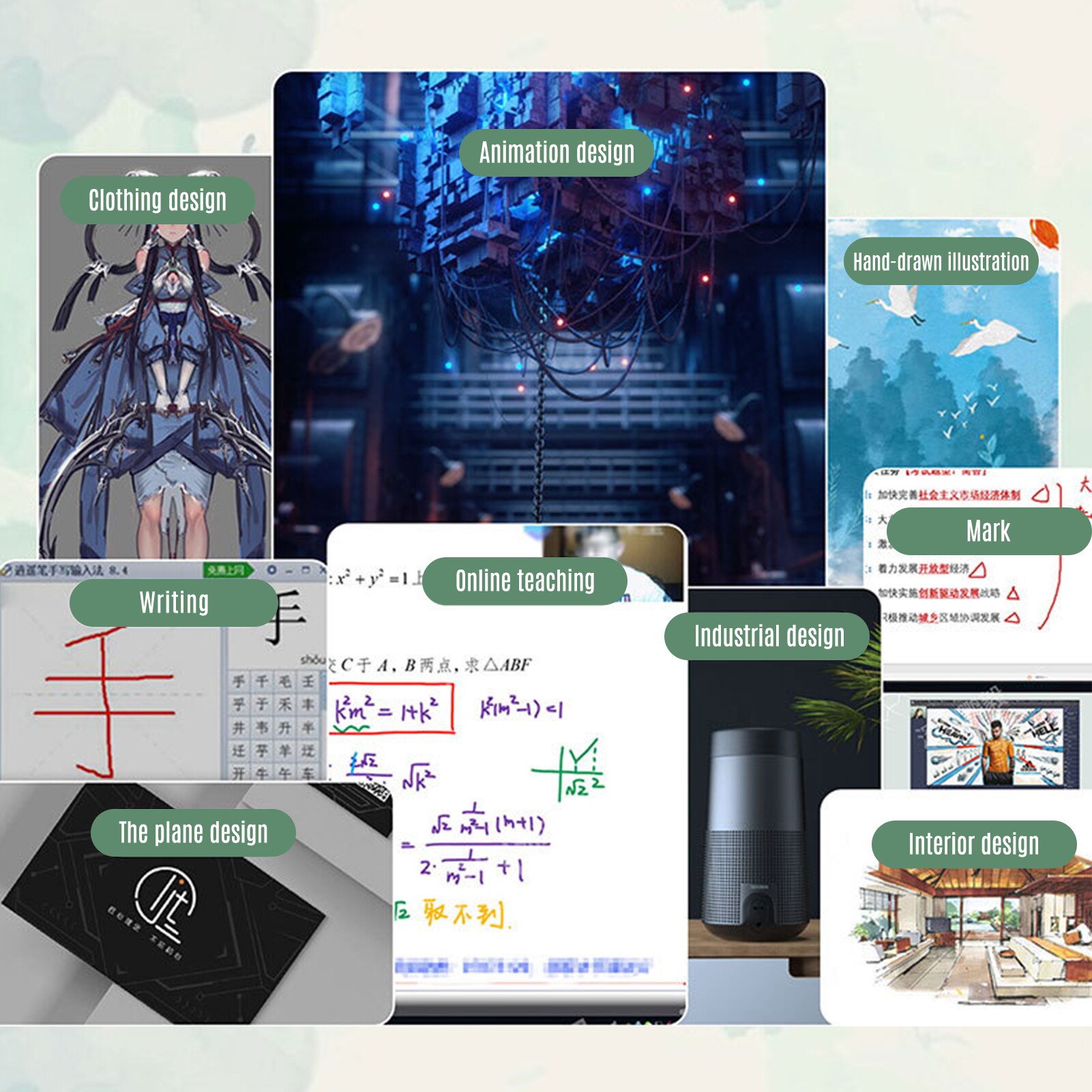 T505 Graphics Drawing Tablet Ultralight Art Creation Sketch Battery-free Stylus 30 Pen Nibs 8192 Levels Pressure 8 Shortcut Keys